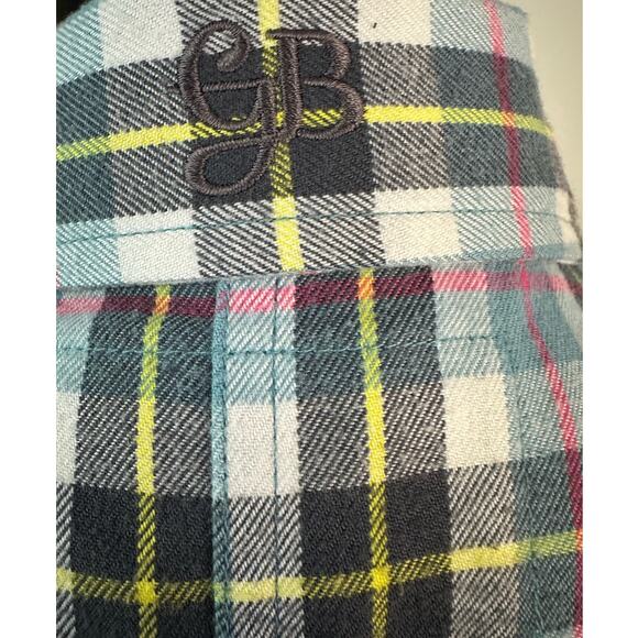 Gretchen Bleiler Oakley Blue Plaid V-Neck Casual Button Down Tunic Size L - Picture 4 of 10